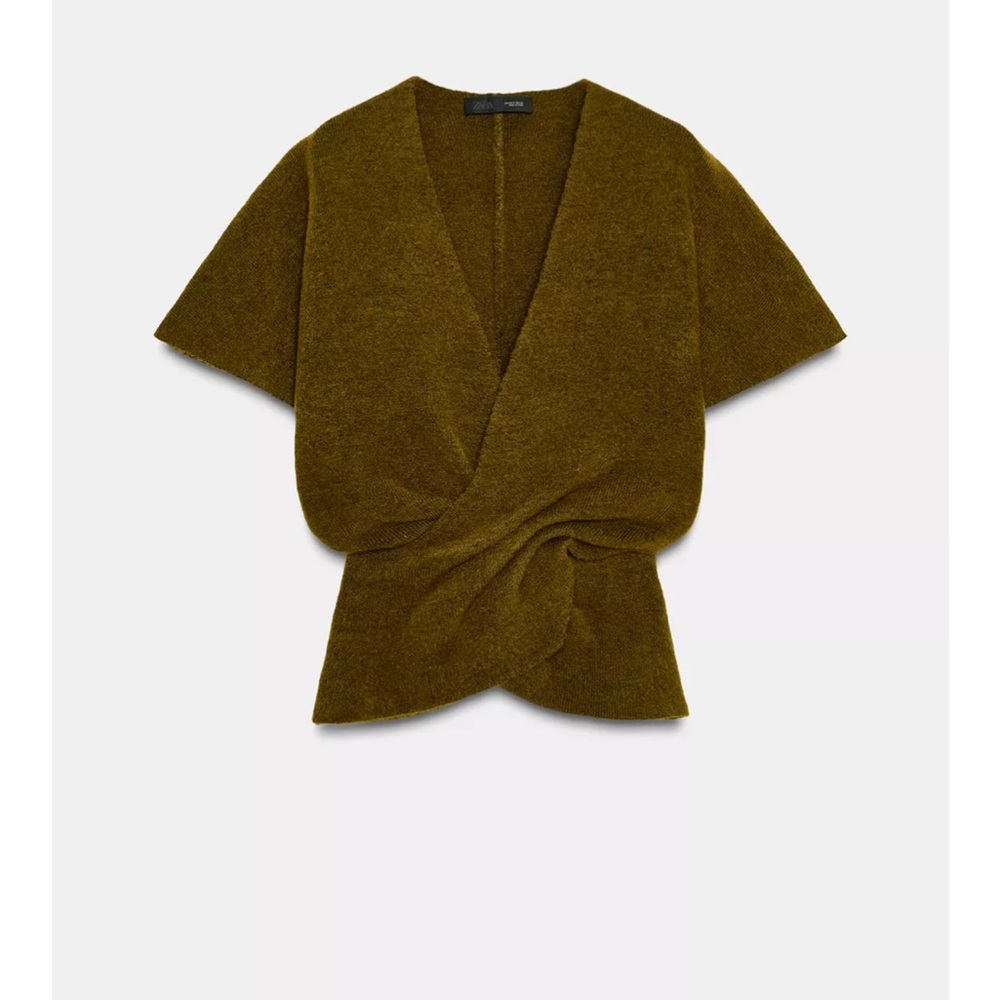 Zara Mustard V-Neck Women's Sweater